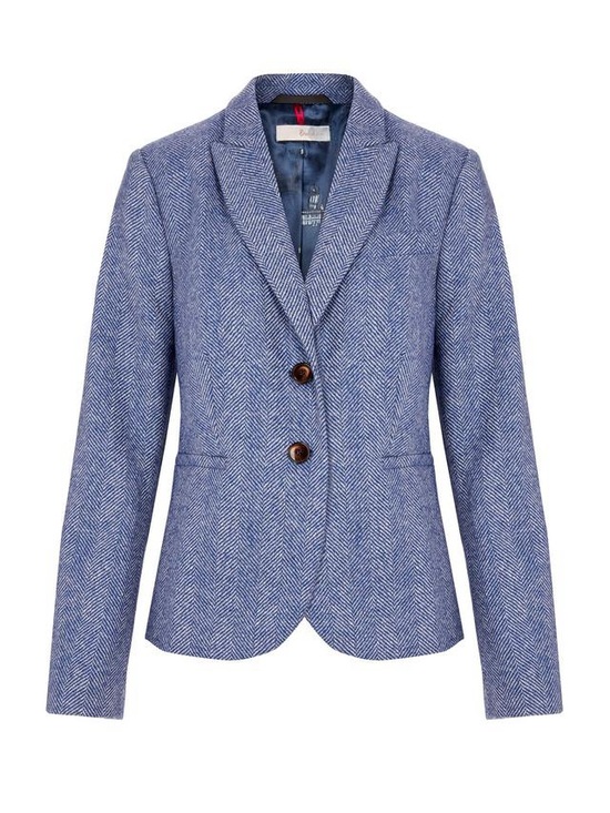 Boden Jackets & Blazers - NWT Boden Elizabeth British Tweed Blazer in Blue/Ivory Herringbone, US 10R